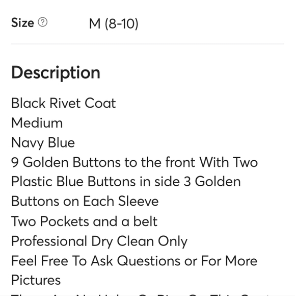 Black Rivet Coat - Picture 8 of 8